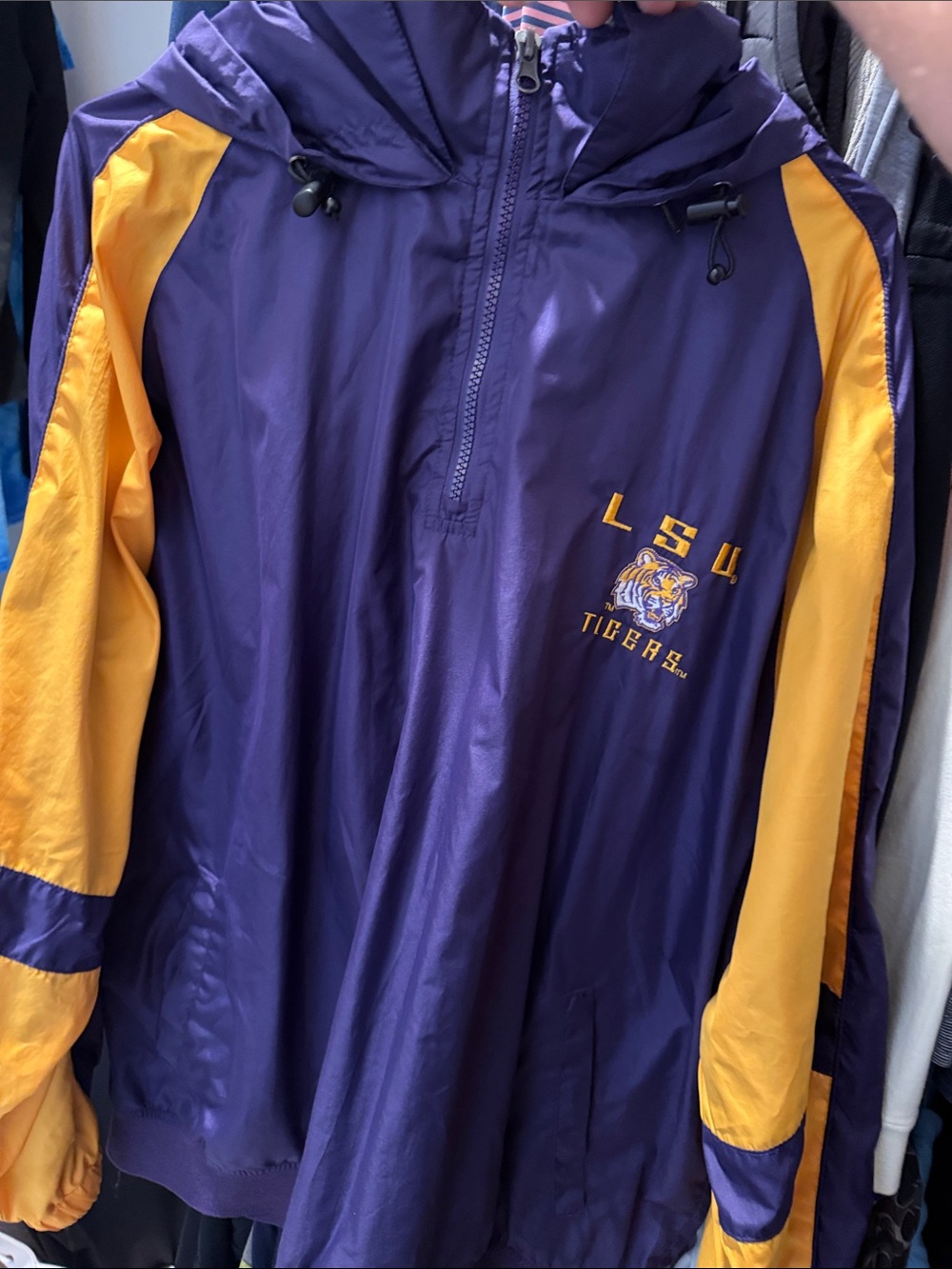 LSU Tigers Purple and Gold Pullover Windbreaker Jacket